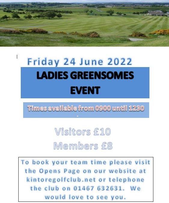 Ladies Greensomes Open 24th June 2022